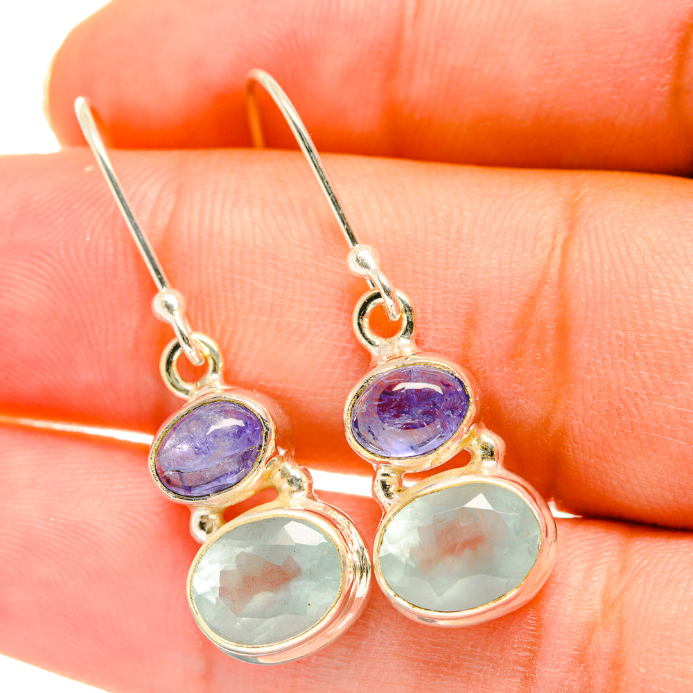 Aqua Chalcedony Earrings handcrafted by Ana Silver Co - EARR417819