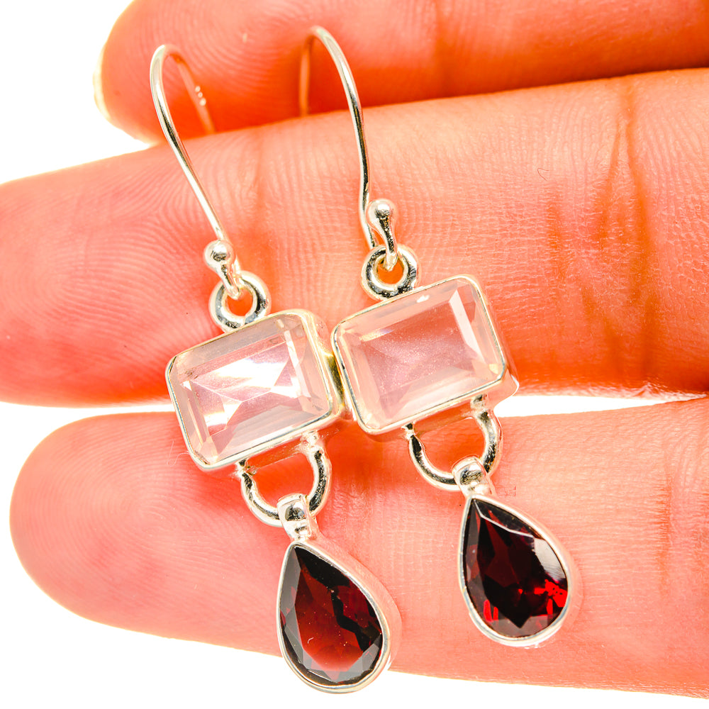 Rose Quartz Earrings handcrafted by Ana Silver Co - EARR417820