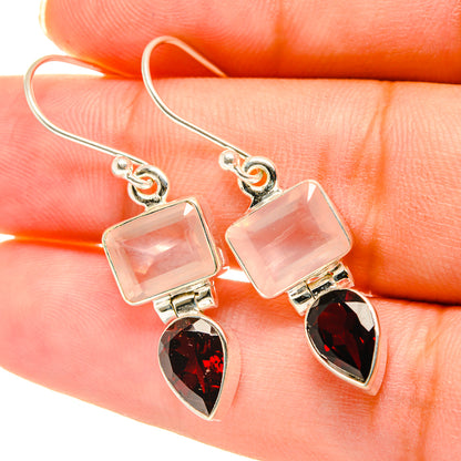 Rose Quartz Earrings handcrafted by Ana Silver Co - EARR417823