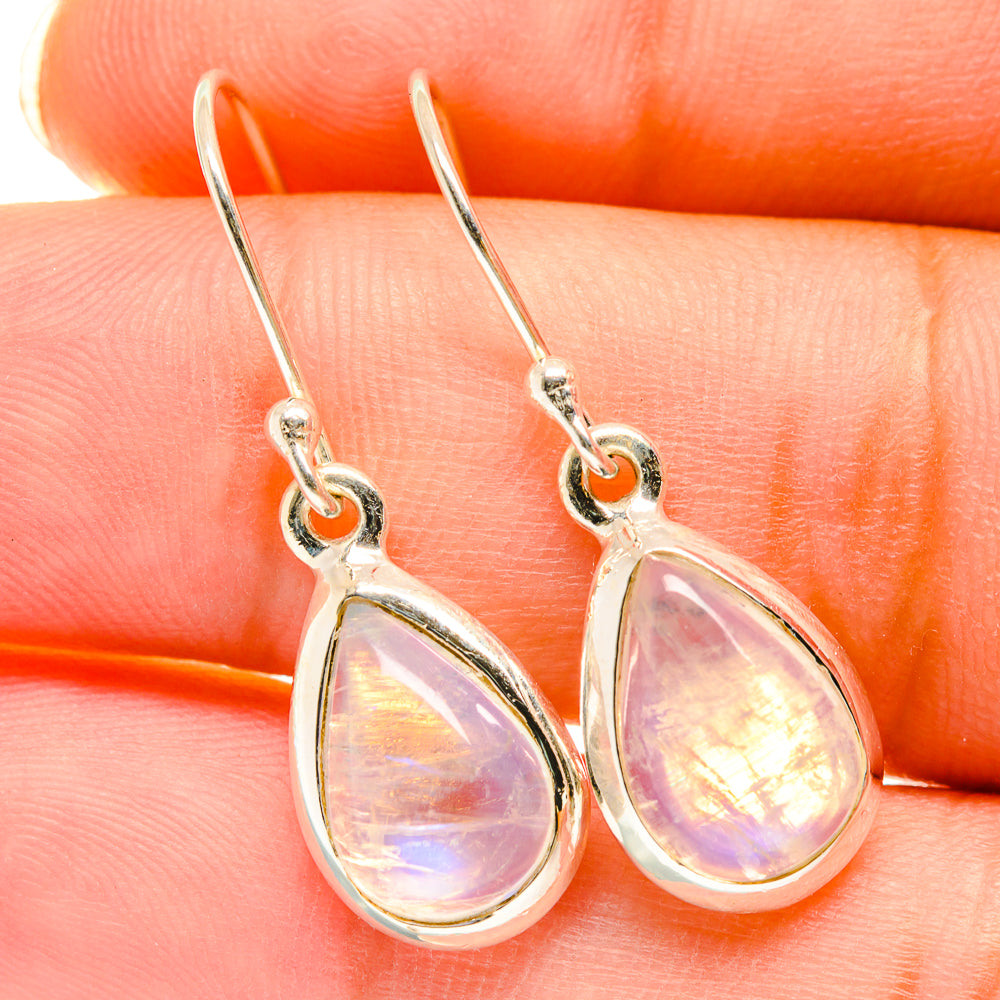 Rainbow Moonstone Earrings handcrafted by Ana Silver Co - EARR417841
