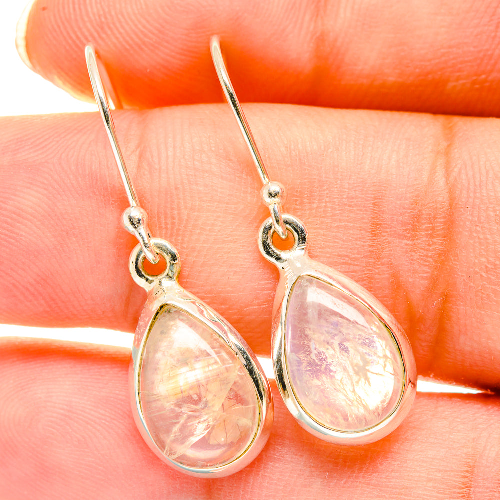Rainbow Moonstone Earrings handcrafted by Ana Silver Co - EARR417847