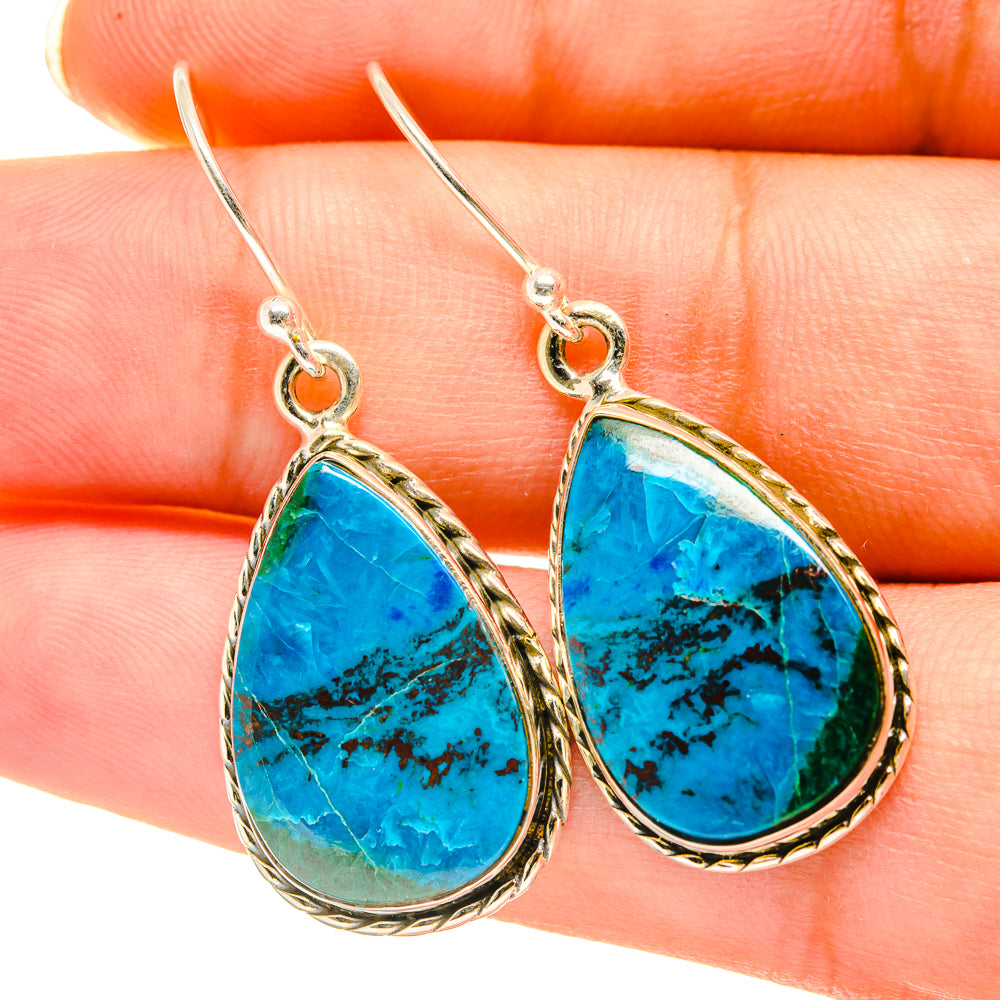 Chrysocolla Earrings handcrafted by Ana Silver Co - EARR417848