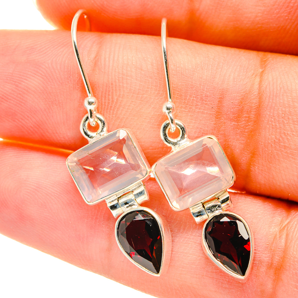 Rose Quartz Earrings handcrafted by Ana Silver Co - EARR417849
