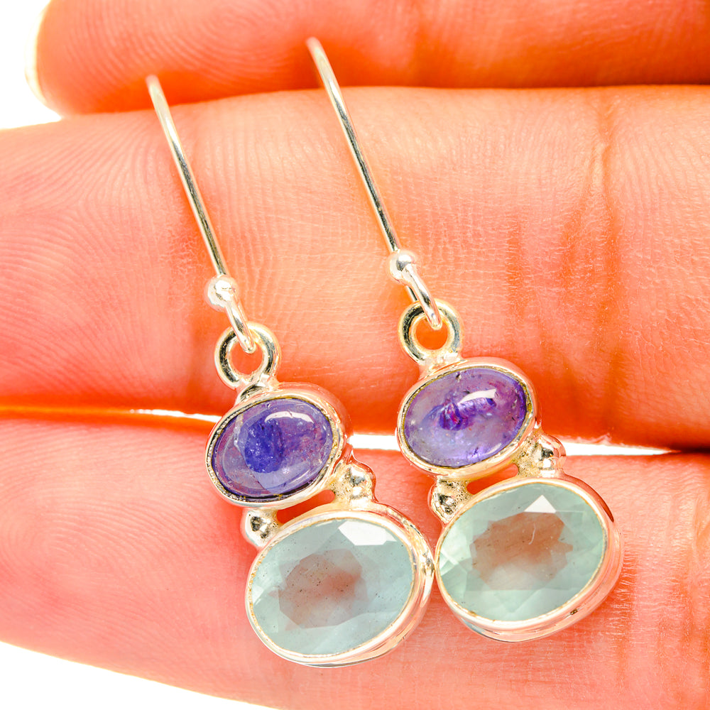 Aqua Chalcedony Earrings handcrafted by Ana Silver Co - EARR417856