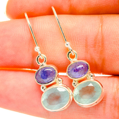 Aqua Chalcedony Earrings handcrafted by Ana Silver Co - EARR417856