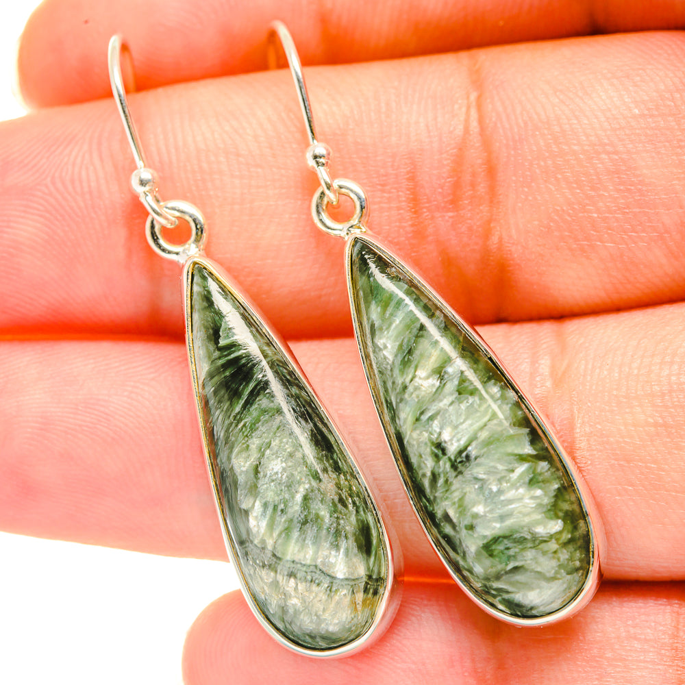 Seraphinite Earrings handcrafted by Ana Silver Co - EARR417861