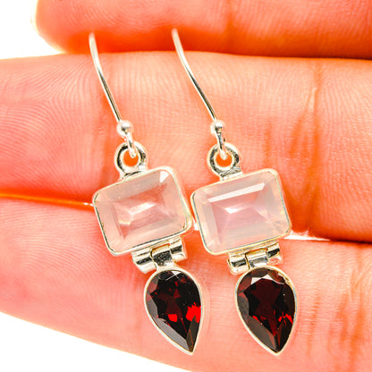 Rose Quartz Earrings handcrafted by Ana Silver Co - EARR417868