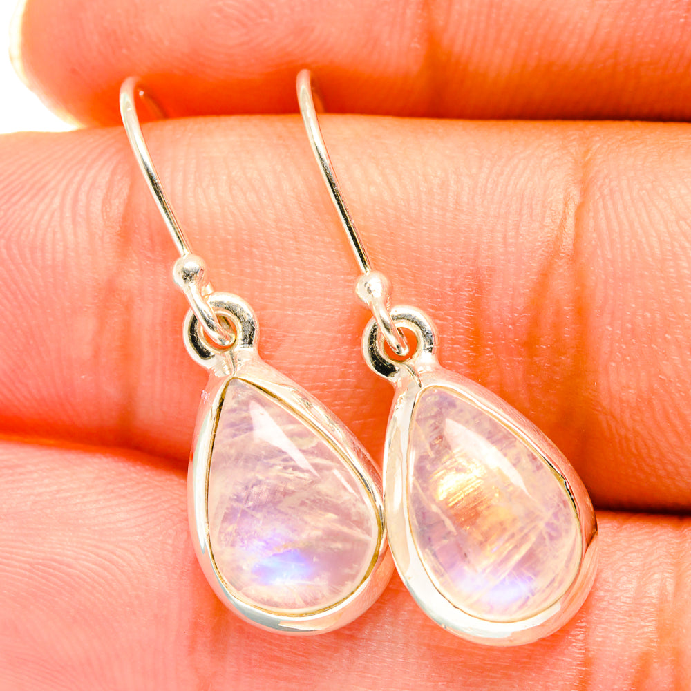 Rainbow Moonstone Earrings handcrafted by Ana Silver Co - EARR417869