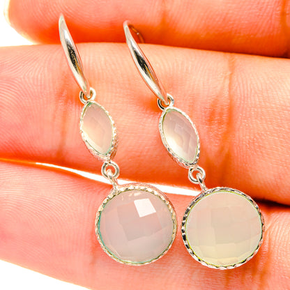 Aqua Chalcedony Earrings handcrafted by Ana Silver Co - EARR417872