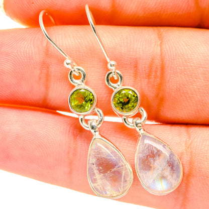 Rainbow Moonstone Earrings handcrafted by Ana Silver Co - EARR417880