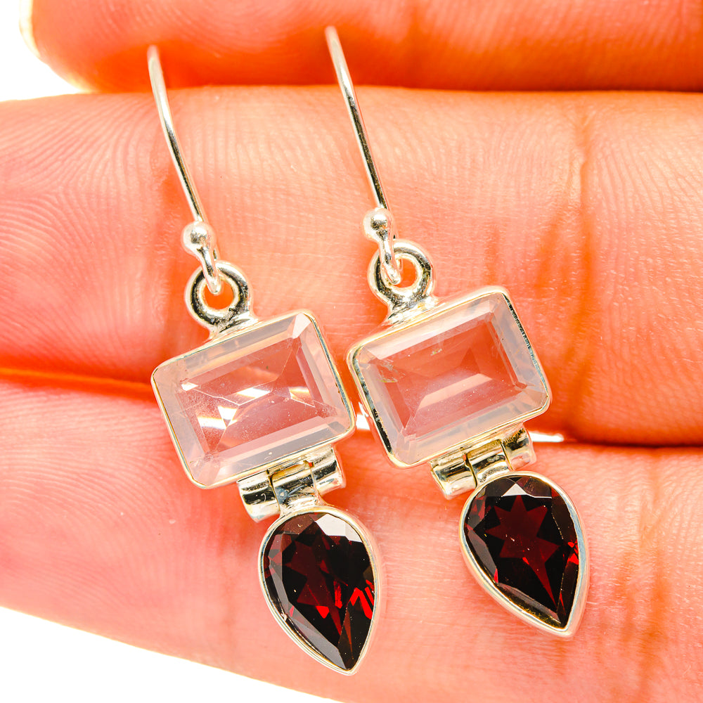 Rose Quartz Earrings handcrafted by Ana Silver Co - EARR417883