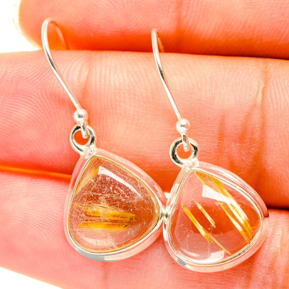 Rutilated Quartz Earrings handcrafted by Ana Silver Co - EARR417890