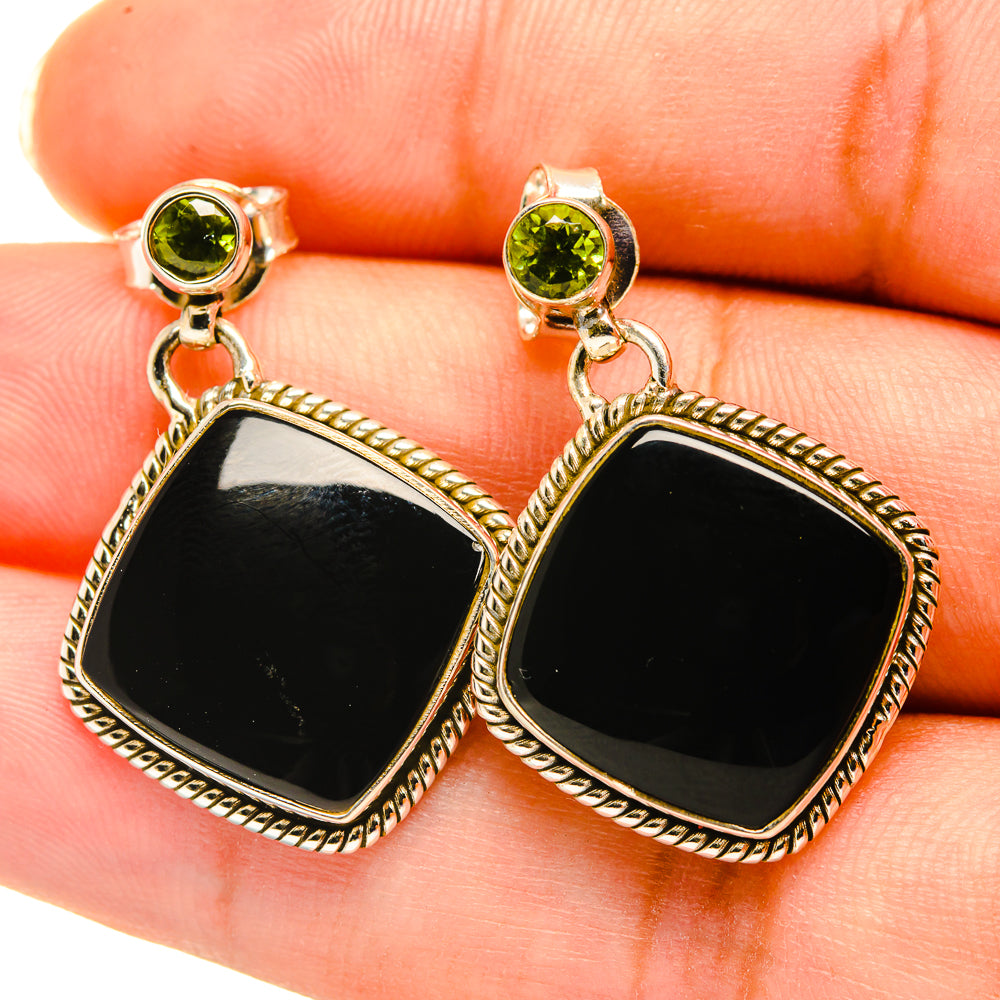 Black Onyx Earrings handcrafted by Ana Silver Co - EARR417903