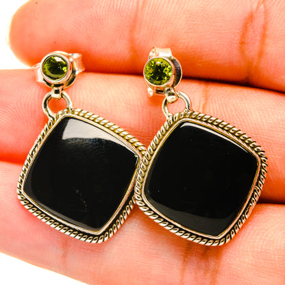 Black Onyx Earrings handcrafted by Ana Silver Co - EARR417903