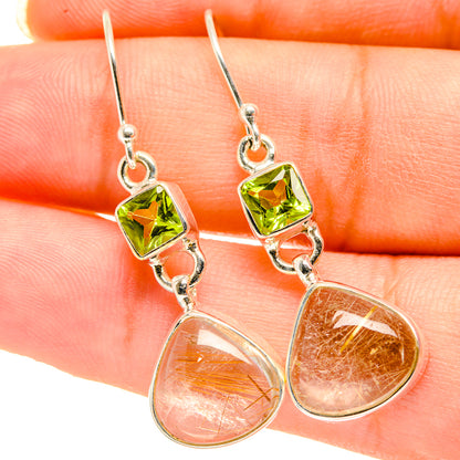 Rutilated Quartz Earrings handcrafted by Ana Silver Co - EARR417919