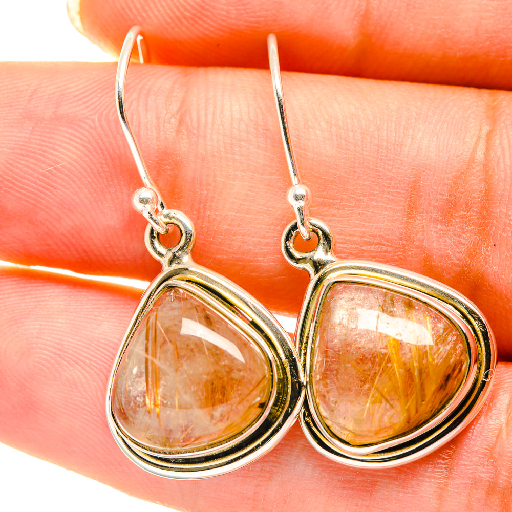 Rutilated Quartz Earrings handcrafted by Ana Silver Co - EARR417921