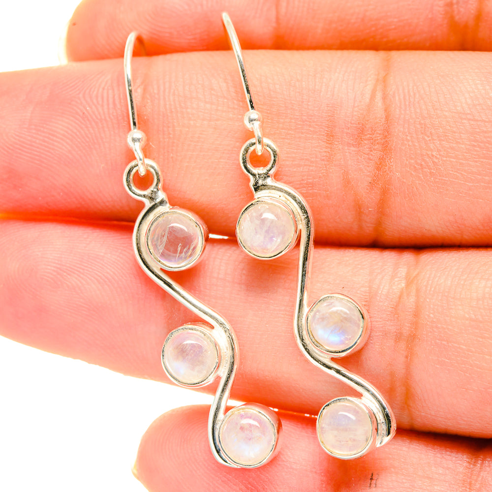 Rainbow Moonstone Earrings handcrafted by Ana Silver Co - EARR417930
