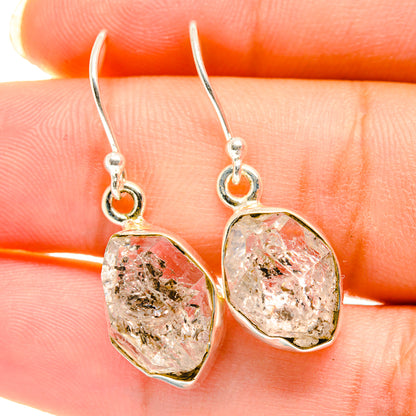 925 sterling silver herkimer diamond drop earrings, faceted oval crystal dangles