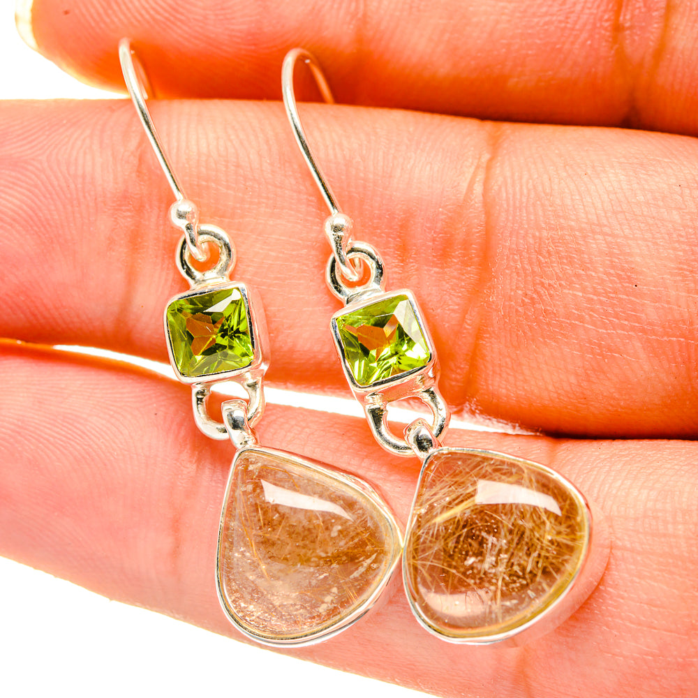 Rutilated Quartz Earrings handcrafted by Ana Silver Co - EARR417939