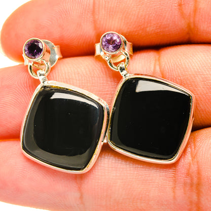 Black Onyx Earrings handcrafted by Ana Silver Co - EARR417943