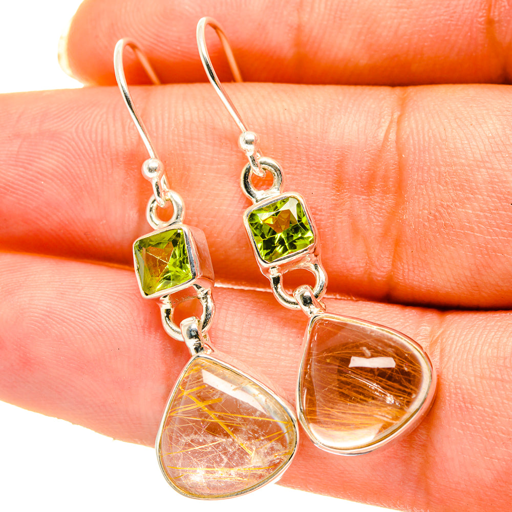 Rutilated Quartz Earrings handcrafted by Ana Silver Co - EARR417951
