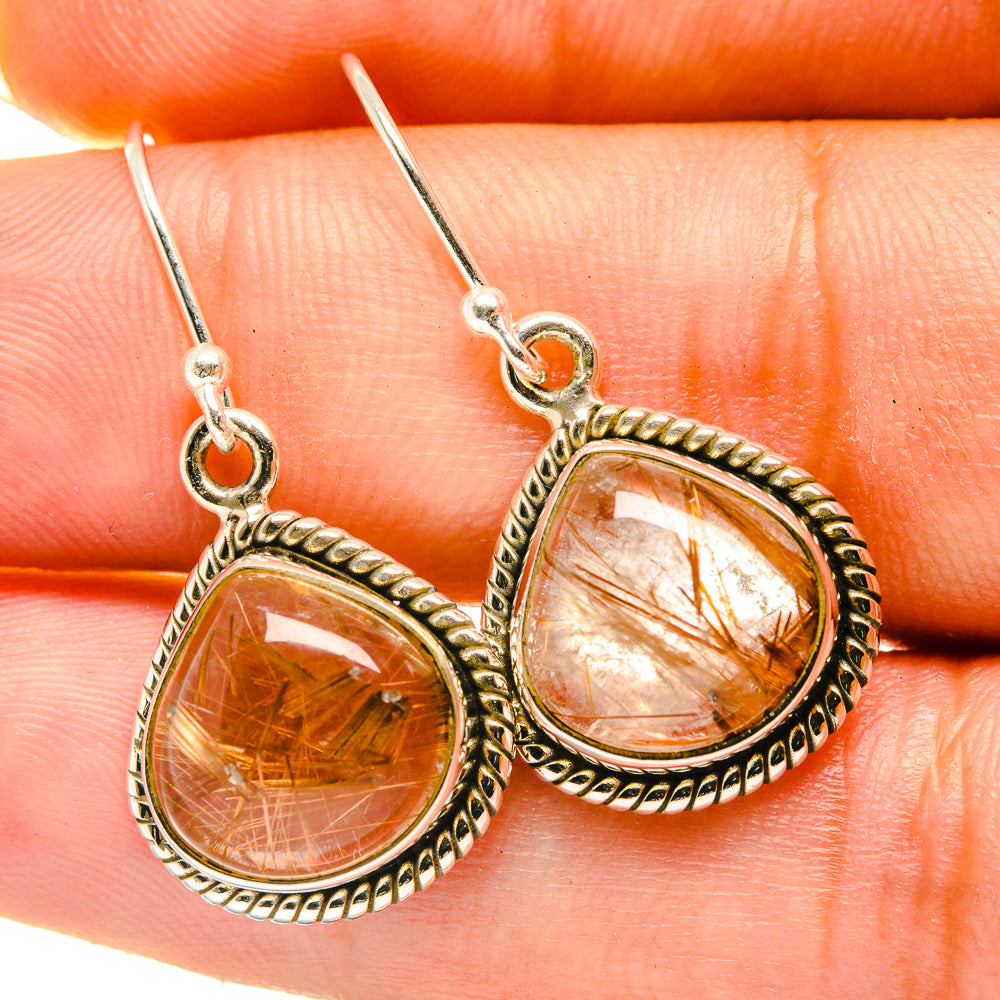 Rutilated Quartz Earrings handcrafted by Ana Silver Co - EARR417953