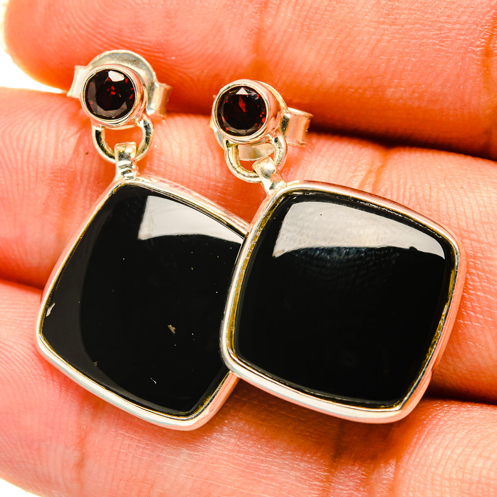 Black Onyx Earrings handcrafted by Ana Silver Co - EARR417977