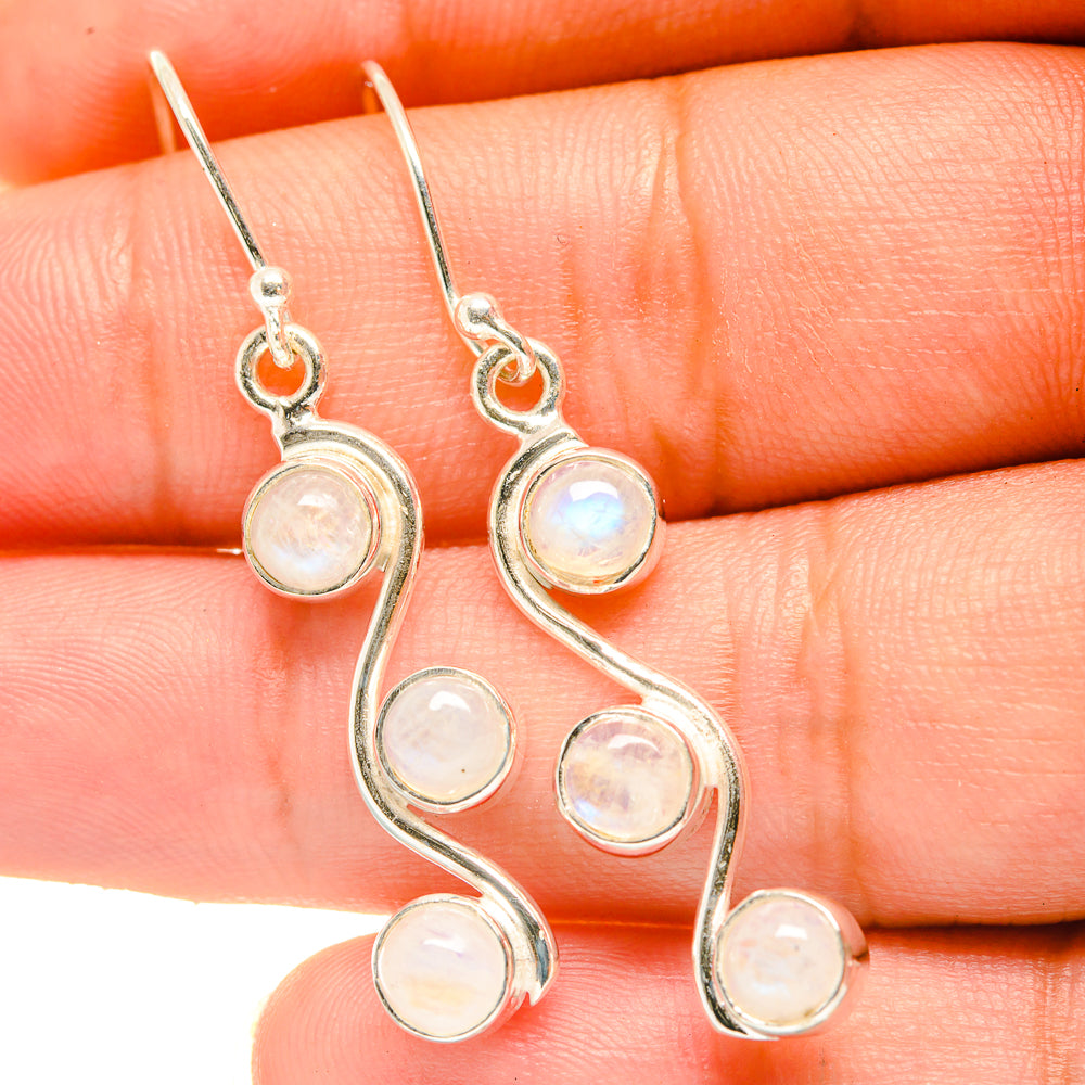 Rainbow Moonstone Earrings handcrafted by Ana Silver Co - EARR417978