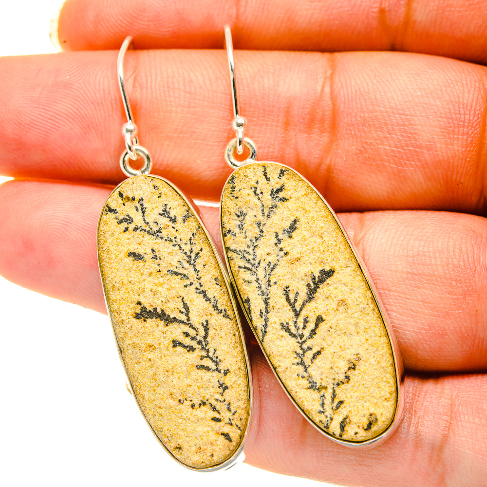 Germany Psilomelane Dendrite Earrings handcrafted by Ana Silver Co - EARR417985