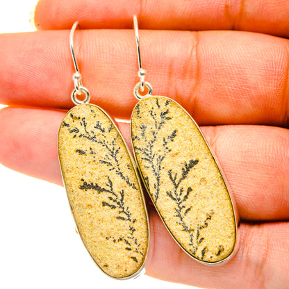Germany Psilomelane Dendrite Earrings handcrafted by Ana Silver Co - EARR417985