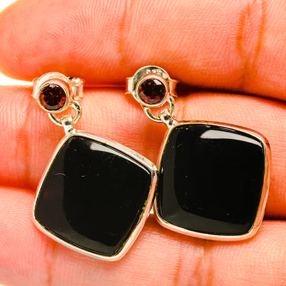 Black Onyx Earrings handcrafted by Ana Silver Co - EARR417988