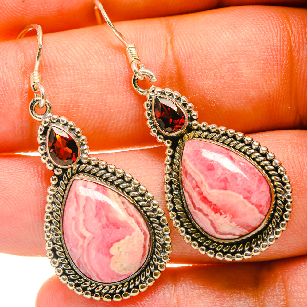 Rhodochrosite Earrings handcrafted by Ana Silver Co - EARR417996