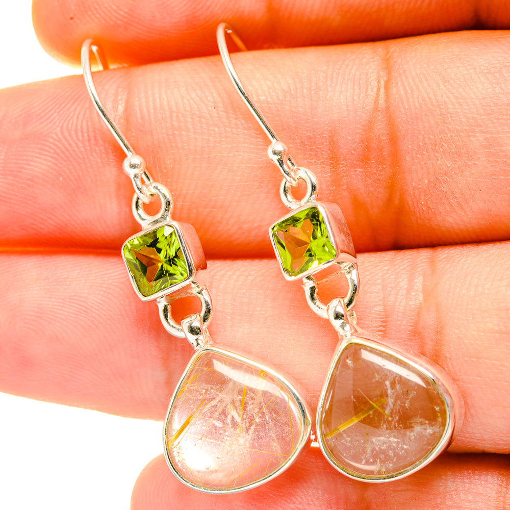 Rutilated Quartz Earrings handcrafted by Ana Silver Co - EARR417999