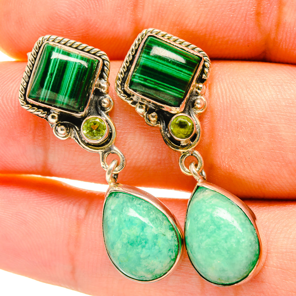 Malachite Earrings handcrafted by Ana Silver Co - EARR418000
