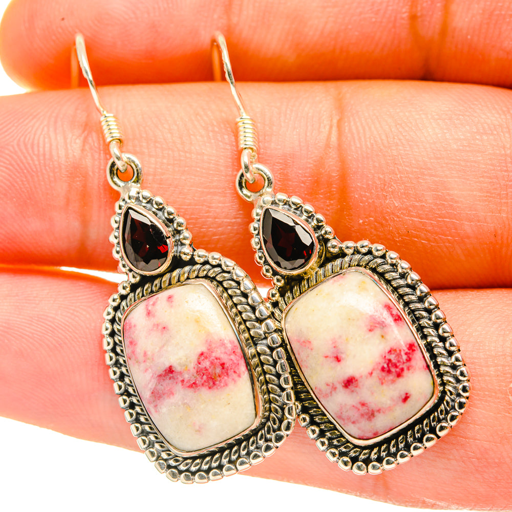Thulite Earrings handcrafted by Ana Silver Co - EARR418005