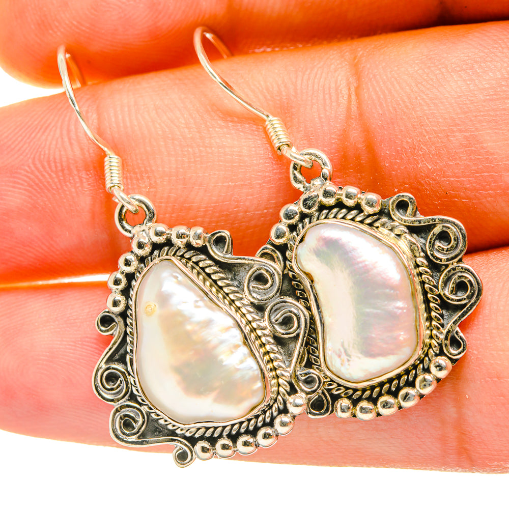 Mother Of Pearl Earrings handcrafted by Ana Silver Co - EARR418007