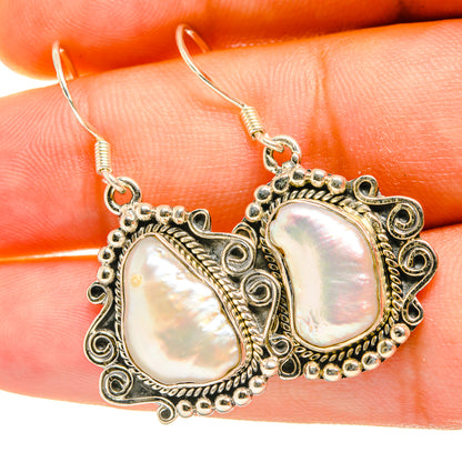 Mother Of Pearl Earrings handcrafted by Ana Silver Co - EARR418007