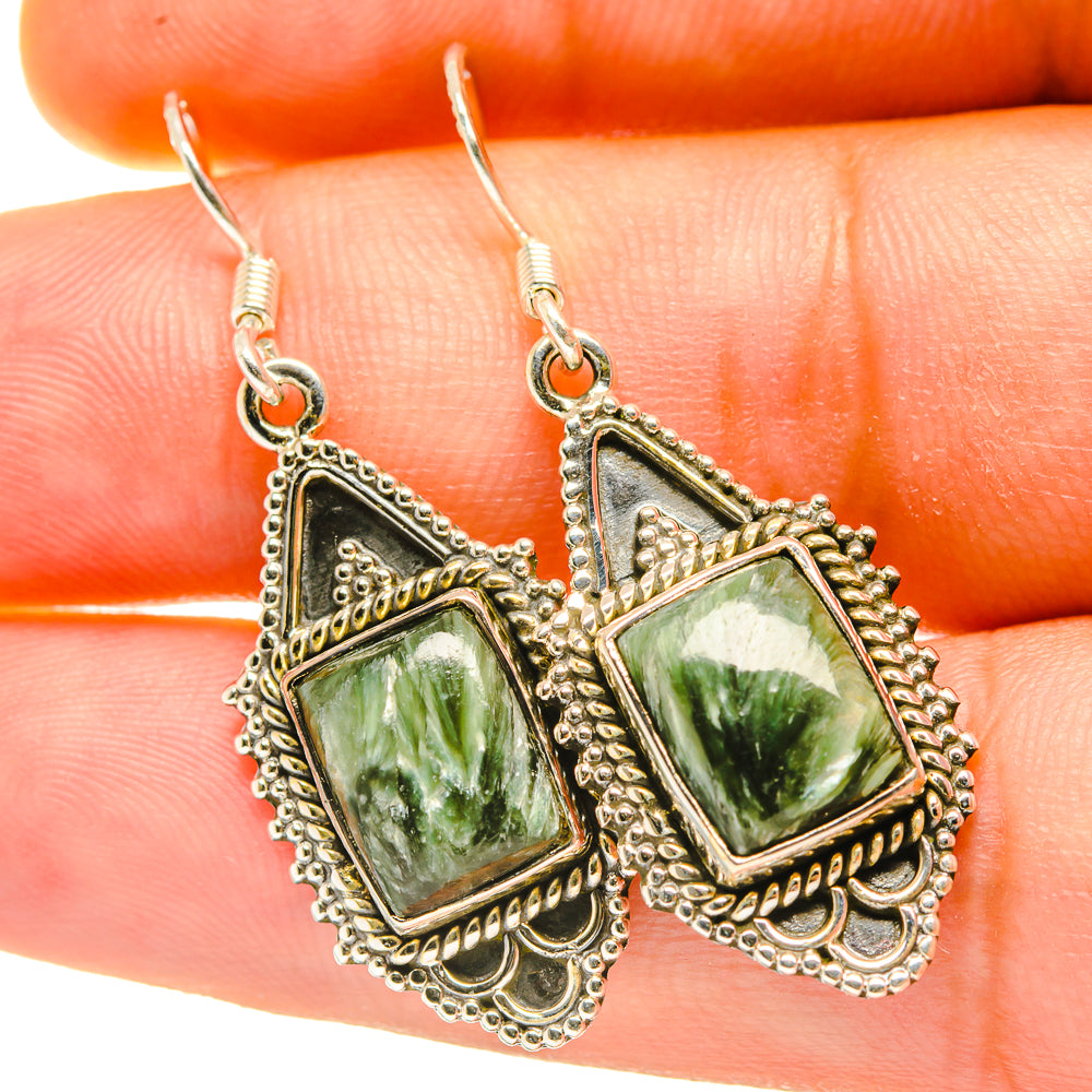 Seraphinite Earrings handcrafted by Ana Silver Co - EARR418021