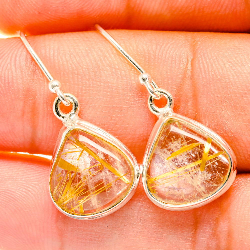 Rutilated Quartz Earrings handcrafted by Ana Silver Co - EARR418023
