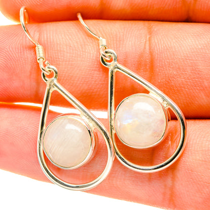 Rainbow Moonstone Earrings handcrafted by Ana Silver Co - EARR418026