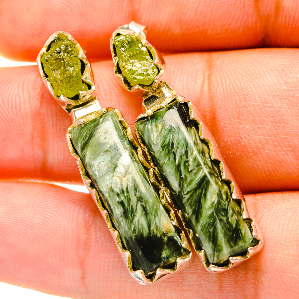 Seraphinite Earrings handcrafted by Ana Silver Co - EARR418027