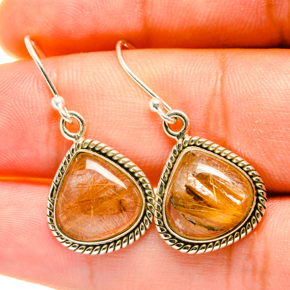 Rutilated Quartz Earrings handcrafted by Ana Silver Co - EARR418031