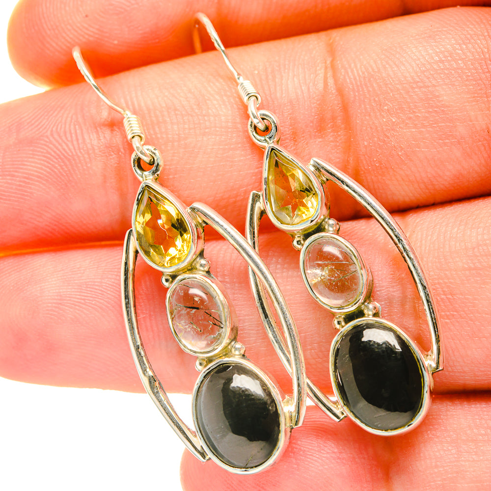 Black Onyx Earrings handcrafted by Ana Silver Co - EARR418034