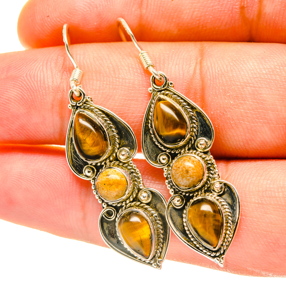 Tiger Eye Earrings handcrafted by Ana Silver Co - EARR418039