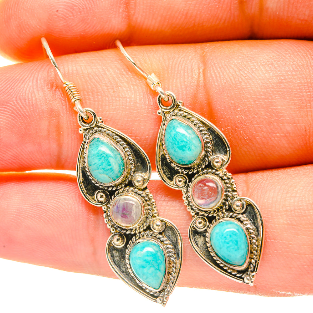 Peruvian Amazonite Earrings handcrafted by Ana Silver Co - EARR418041