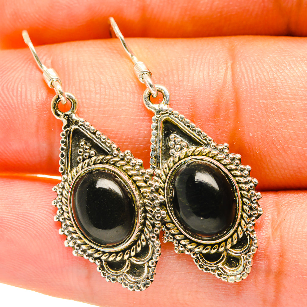 Black Onyx Earrings handcrafted by Ana Silver Co - EARR418047
