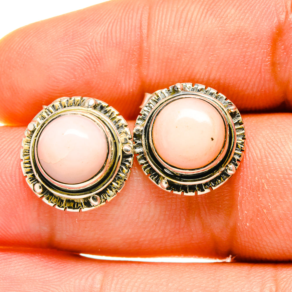 Pink Opal Earrings handcrafted by Ana Silver Co - EARR418065