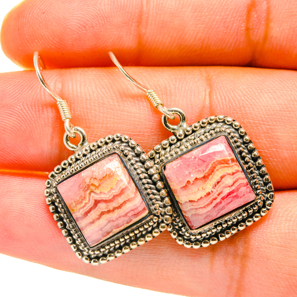 Rhodochrosite Earrings handcrafted by Ana Silver Co - EARR418075