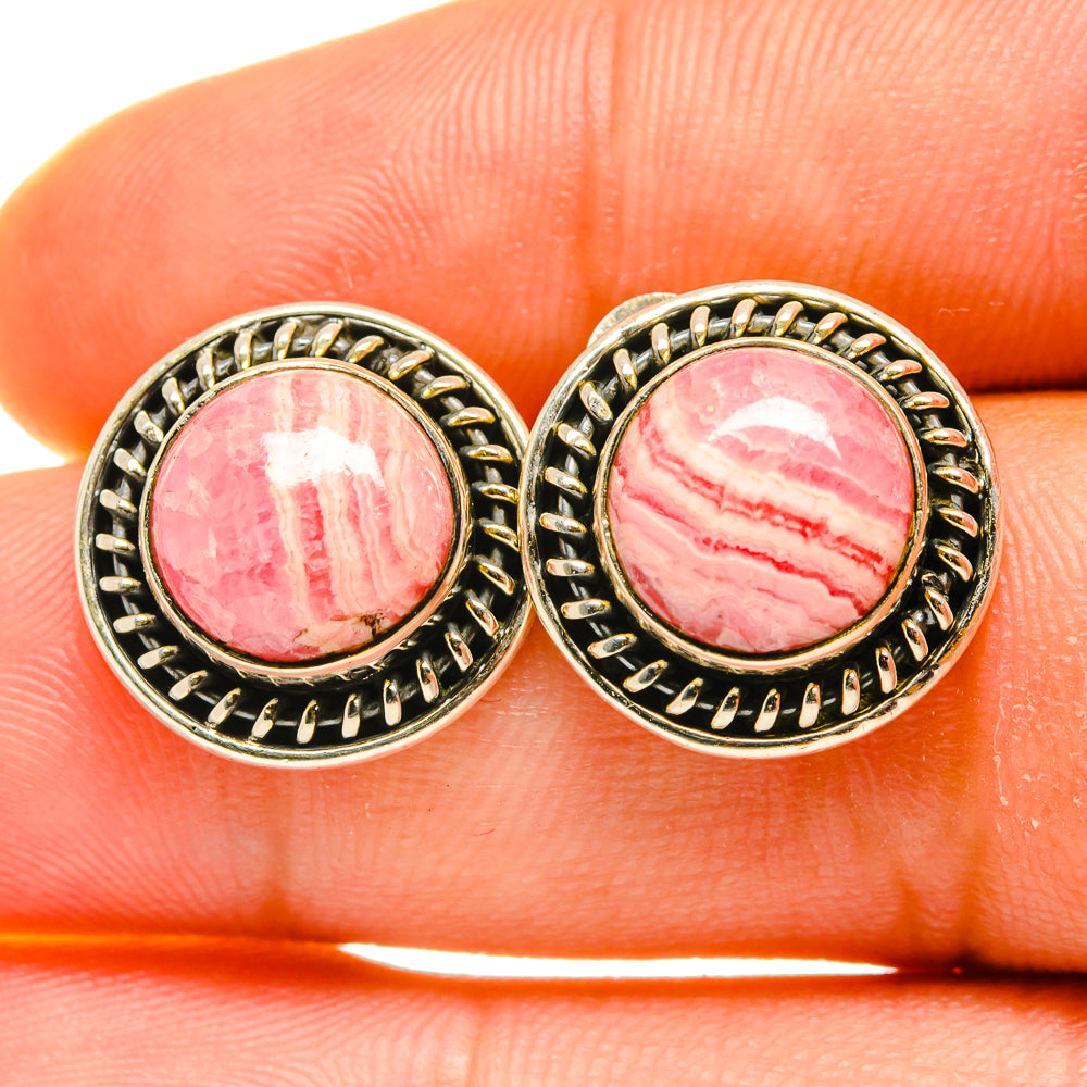 Rhodochrosite Earrings handcrafted by Ana Silver Co - EARR418077