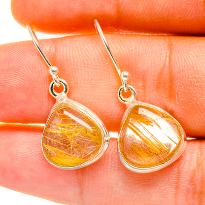 Rutilated Quartz Earrings handcrafted by Ana Silver Co - EARR418078